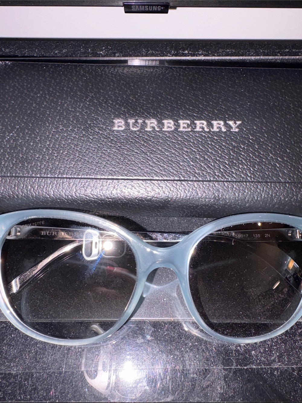 Burberry Light Blue Round Women’s Sunglasses